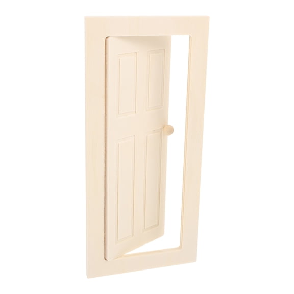 HONMEET Miniature Wooden Dollhouse Door 6.9x3.1x0.2 Inch Beige for 1:12 Scale Dollhouse Crafts and Hobbyists