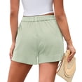 thumbnail image 2 of Shorts Boxer de Mujer PRETTYGARDEN a Rayas Verano 2025 Tendencia Casual con Cintura Elástica para Descanso y Playa (Rayas Verde Claro y Blanco, Talle Grande), 2 of 8