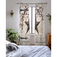 thumbnail image 3 of Texas Star Vintage Sheer Curtains 63 Inch Length 2 Panels Set for Living Room/Bedroom, Brown Retro Berry Beige Wooden Branches Kitchen Curtains Grommet Semi-Sheer Curtains Window Treatments 42"x63"x2, 3 of 7