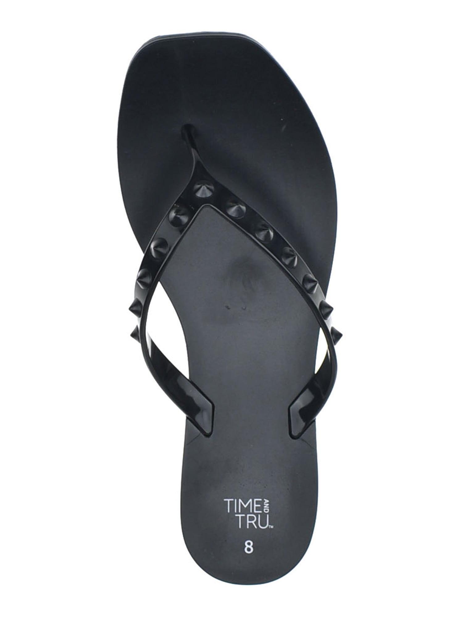 Time and Tru Women's Studded Jelly Flip Flop Sandals