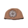 thumbnail image 1 of Bonnet en Laine Sans Manches à Fleurs pour Femmes - Camel, 1 of 1