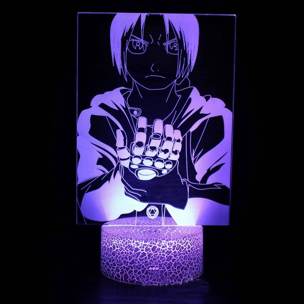 Lámpara LED de ilusión 3D con luz nocturna Fullmetals Alchemists Anime