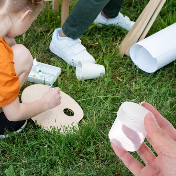Masteelf Transparent HDPE Storage Buckets with Airtight Cover for Paint and Art Supplies Reusable 6pcs 30ml