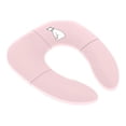 thumbnail image 4 of Asiento de inodoro plegable con anillo para orinal, funda para inodoro, almohadilla para viajes, para niñas pequeñas y niños Rosado, 4 of 7