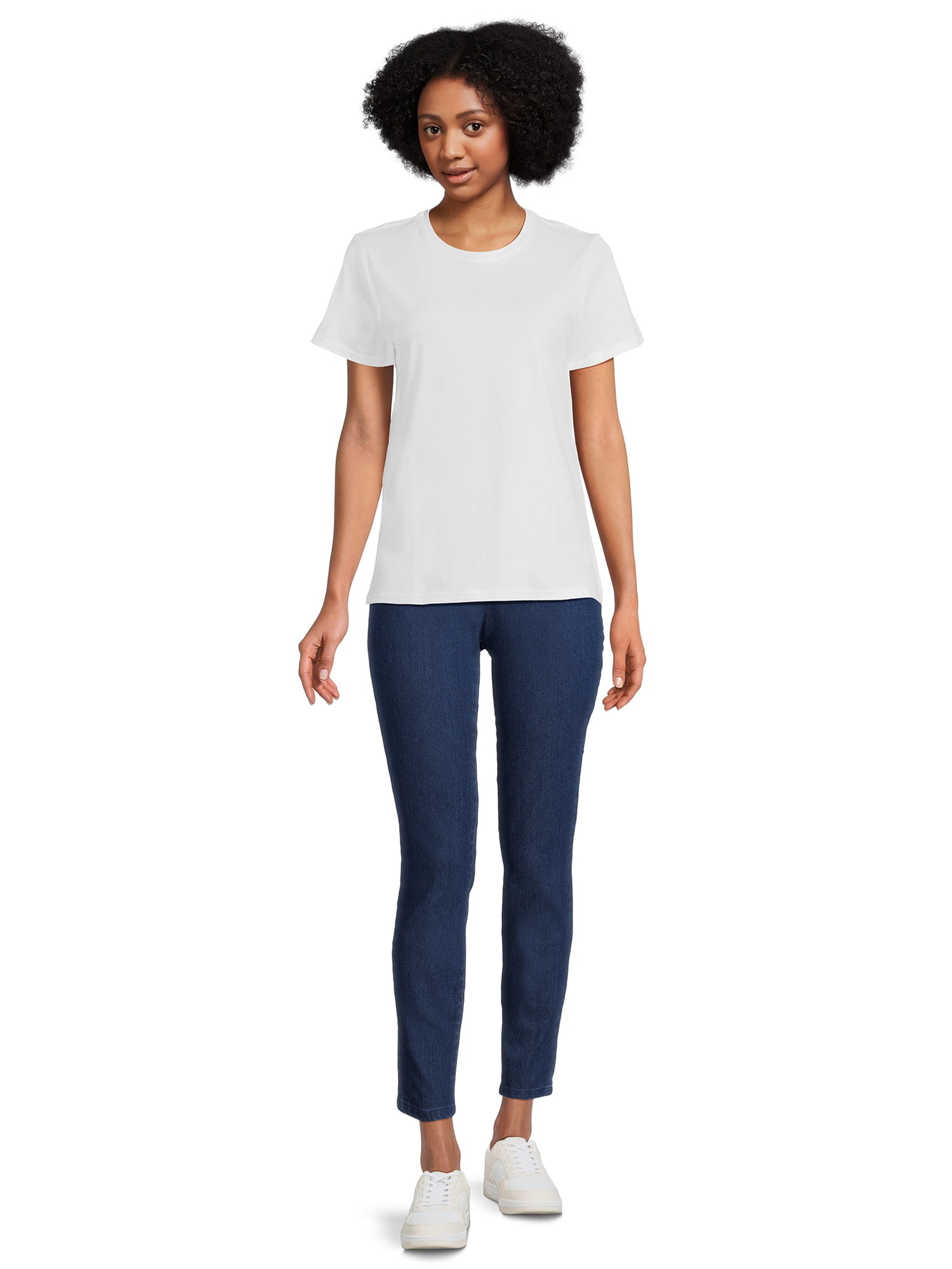 RealSize Women's Crewneck Tee with Short Sleeves, Sizes XS-XXXL