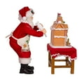 thumbnail image 4 of Kurt Adler 10.5-Inch Battery-Operated LED Gingerbread House Table Piece with Santa – Multi-Color Holiday Décor, 4 of 4