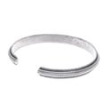 thumbnail image 5 of NOVICA Handmade Artisan Crafted Sterling Silver Cuff Bracelet Thailand Hill Tribe [6.25 in L (end to End) x 0.3 in W] 'Feather Flow', 5 of 8