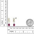 thumbnail image 6 of Gem Stone King 925 Silver and 10K Yellow Gold Red Created Ruby and Lab Grown Diamond Earrings for Women | 2.76 Cttw | Gemstone July Birthstone | Oval 8X6MM, 6 of 6