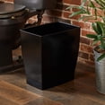 thumbnail image 4 of 2.5 Gallon (10 quarts) Black Rectangular Plastic Trash Can Wastebasket - Slim Compact Garbage Bin for Bathroom, Bedroom, Office, Dorm Room, 4 of 6