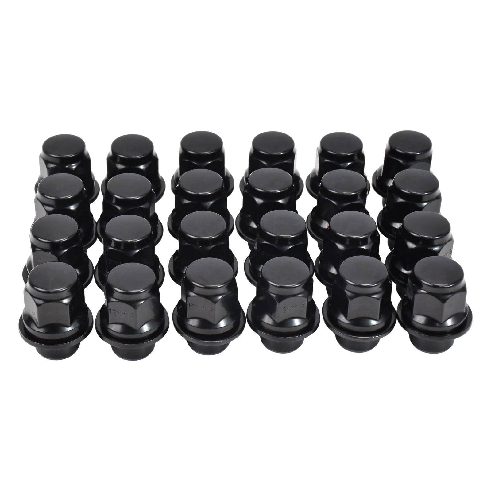 Hex Autoparts (24PCS) 12x1.5 Black Mag Lug Nuts Seat Washer fits Toyota/Lexus 4Runner FJ Tacoma