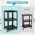 thumbnail image 4 of AV Cart, 3-Layer AV Cart, Media Cart with Power Strip, Height Adjustable Utility Cart, Heavy- Duty AV Car with 4 Rolling Casters and 2 Locking Brakes for Presentations Office and Schools, 4 of 7