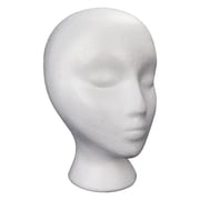 10.62-Inch Styrofoam Mannequin Head - White Foam Wig Stand for Wigs, Hats, Masks, Hairpieces, Arts, Crafts, DIY Projects, Salon Display, and Travel Use(1 Pack)-1 Pcs