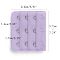 thumbnail image 3 of 3 Hook 3 Row Stretchy Bra Strap Extenders Buckle Hooks Bra Band for Women Light Purple 10, 3 of 5