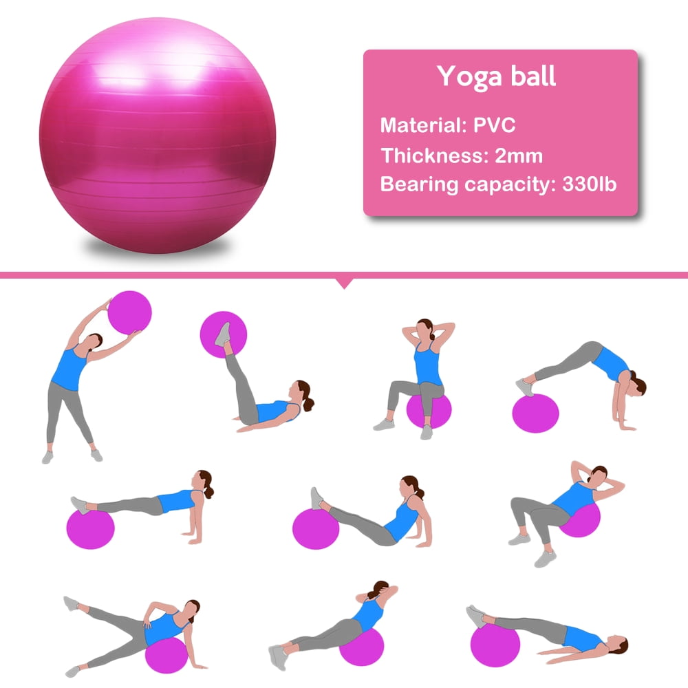 Yoga with Yoga Anti-burst Yoga Ball Thickened Stability Balance Ball Pilates Barre Physical Fitness Exercise Ball 45CM / 55CM / 65CM / 75CM Gift Air Pump