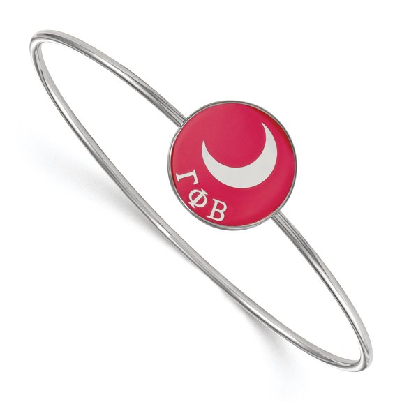 Sterling Silver Official Licensed Greek Sororities Gamma Phi Beta (???) Enameled Slip-on Bangle