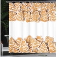 thumbnail image 4 of Ambesonne Cookie Shower Curtain, Different Cuts with Icing, 69"Wx70"L, Sand Brown White, 4 of 5