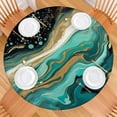 thumbnail image 2 of Teal Marble Gold Line Pattern Round Fitted Tablecloth with Elastic Edge,Dining Table Cover Waterproof,Outdoor Round Tablecloth for Camping,Dining,Indoor and Outdoor, 2 of 7