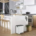 thumbnail image 6 of Rectangular Hands-Free Dual Compartment Recycling Kitchen Step Trash Can with Soft-Close Lid, Stainless Steel 2 x 4 Gal (2 x 15L) Garbage Can, Plastic Inner Buckets and Hinged Lids, Airtight, 6 of 9