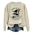 thumbnail image 2 of Home Of The Wicked Witch Halloween Sweatshirts for Women Long Sleeve Crewneck Witch Graphic Sweatshirt Pullover Tops, 2 of 5