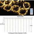 thumbnail image 3 of Window Curtain String Lights, 310 LED 8 Lighting Modes Fairy Copper Light with Voice Activated, Curtain String Lights for Fairy String Lights, Holiday Decorative Wreath Christmas Wedding, 3 of 7