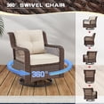 thumbnail image 2 of Yalissey 6 Pieces Wicker Patio Furniture Set Conversations Sets, 2 Outdoor 360° Swivel Rocking Chairs, Patio Swivel Glider Chair with Table and Ottoman for Garden, Poolside, Backyard (Brown), 2 of 8