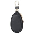 thumbnail image 5 of Pebbuoy Faux Leather Car Key Case with Hanging Buckle Keyring Chain Portable Remote Key Fob Holder Zipper Bag Protector Pouch Wallet, 5 of 7