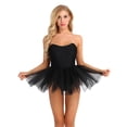 thumbnail image 2 of Miaeowve Women's Strapless One Piece Ballet Dance Tulle Tutu Skirts Leotard Black 3XL, 2 of 7