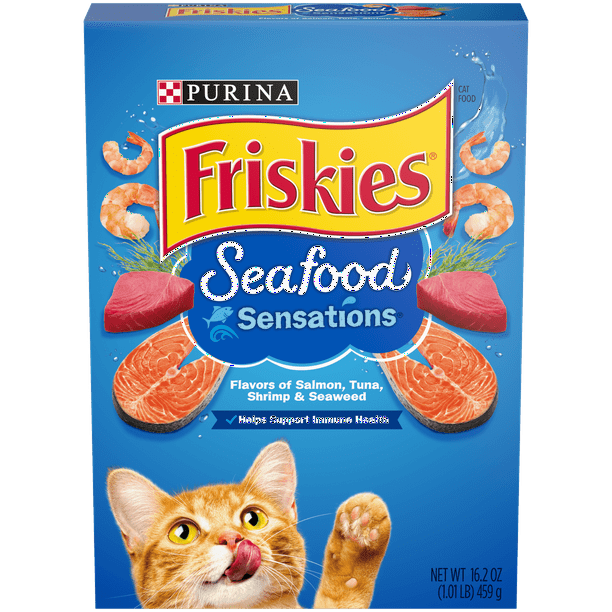 Friskies Dry Cat Food, Seafood Sensations, 16.2 oz. Box