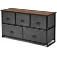 thumbnail image 2 of Kadyn Wide Chest of Drawers Dresser for Bedroom, Dresser Storage Tower with 5 Foldable Cloth Storage Cubes, Gray, 2 of 9