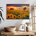 thumbnail image 3 of Elephant Stock Sunflower Field Dusk Wall Art - Horizontal Canvas Wall Art - Living Room Wall Decor - Nature Canvas - Purple And Teal Decor - 24" x 16", 3 of 8