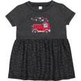 thumbnail image 3 of Inktastic Valentine Fire Truck with Cute Dalmatian and Hearts Girls Baby Dress, 3 of 5