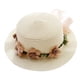 thumbnail image 1 of Sombrero de verano para mujer, con circunferencia de 56 a 58 cm, con guirnalda, para playa, exterior, plano, protector solar, plegable, de paja, 1 of 5