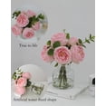 thumbnail image 4 of ZZ Artificial Flowers with Pink Roses in Vase, Lifelike Fake Flowers in Vase, Faux Flower Arrangements for Dining Table Centerpiece Decor, 4 of 5