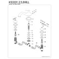 thumbnail image 4 of Kingston Brass KS3331WLL Wilshire Two-Handle Deck Mount Roman Tub Faucet, Polished Chrome, 4 of 5