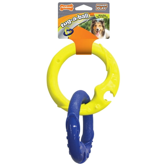 Nylabone Power Play Tug-a-Ball 2-in-1 Ball and Tug Toy for Dogs Large (1 Count)