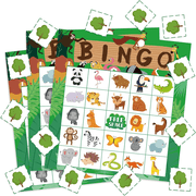 MALLMALL6 Jungle Animals Bingo Game Party Favors,41 Counts