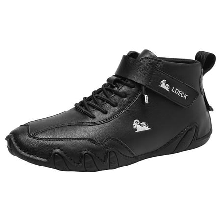 WNVMWI Mens Shoes Black Sneakers Formal Shoes for Men Men s Leather Sports Shoes Trendy Design for Active Lifestyles High Top Sneakers Non Slip Work Shoes Fashion Sneakers Walking Shoes Size 42