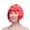 Red, variant on Neon Green Halloween Wig, 12 Inch Short Straight Synthetic Fiber Wig with Flat Bangs for Parties Cosplay