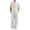 White@GC@, variant on CONZONE Mens 2 Peice Linen Outfits Solid Color Short Sleeve Henley Shirts Pant Sets Breathable Summer Track Suits