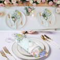 thumbnail image 3 of Cute Easter Bunny Cloth Napkins, Eucalyptus Leaves Colorful Eggs Teal Washable and Reusable Dinner Napkins Set of 8, Table Napkin for Kitchen Party Birthday Wedding Hotel Housewarming 20"x20", 3 of 9