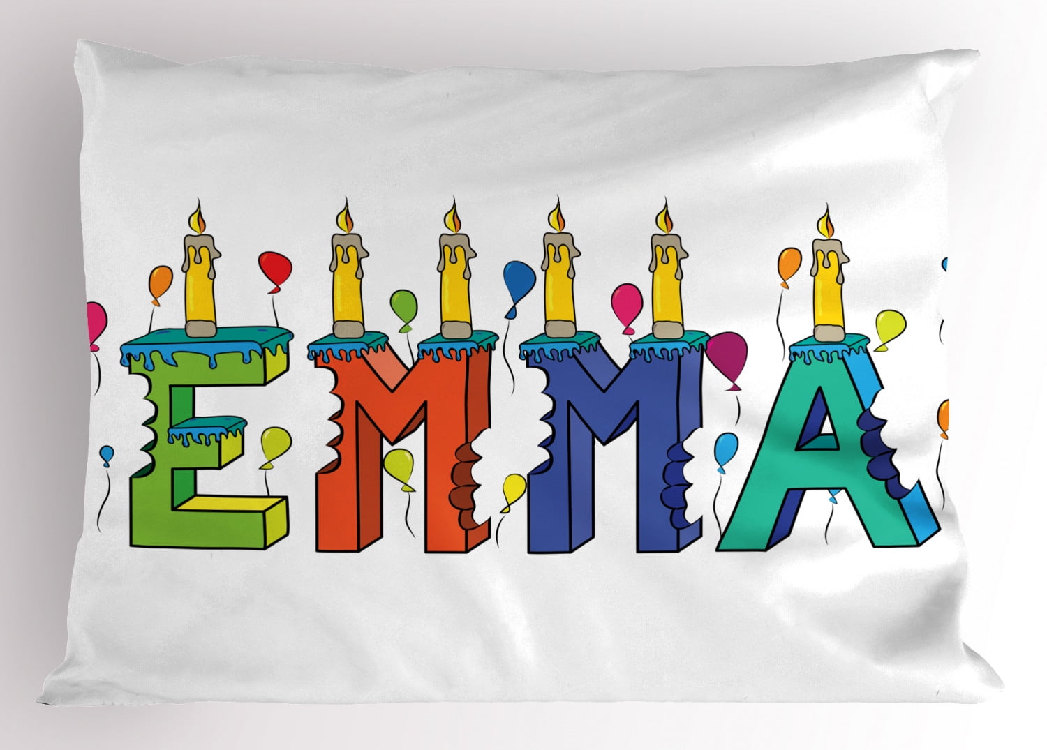 Emma Pillow Sham Popular Female First Name Design with Many Colors
