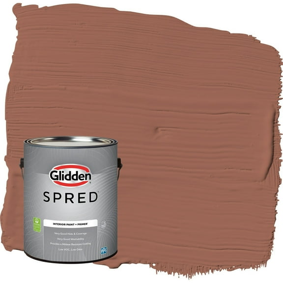 Glidden Spred Apple Brown Betty / Orange Flat Interior Paint with Primer, 1 Gallon