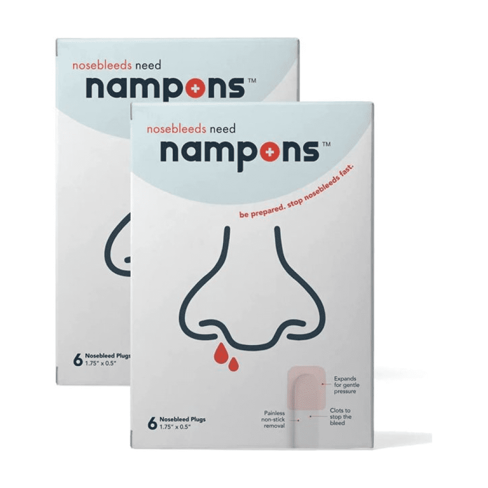 Nampons for Nosebleeds 12 Nasal Strips with Hypoallergenic Clotting