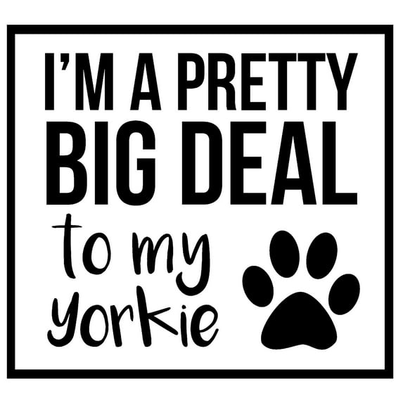 Dog Shirt Yorkie Paw Print Funny Pet Love Wall Decals for Walls Peel and Stick wall art murals Black Large 36 Inch