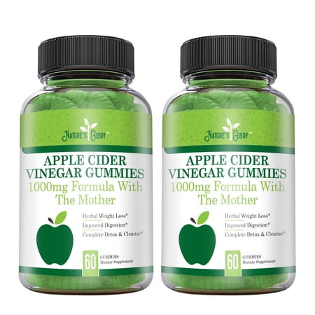 Apple Cider Vinegar Gummies with the Mother for Herbal Weight Loss and Digestive Health - Complete Cleanse and Detox Formula - 120 Gummies