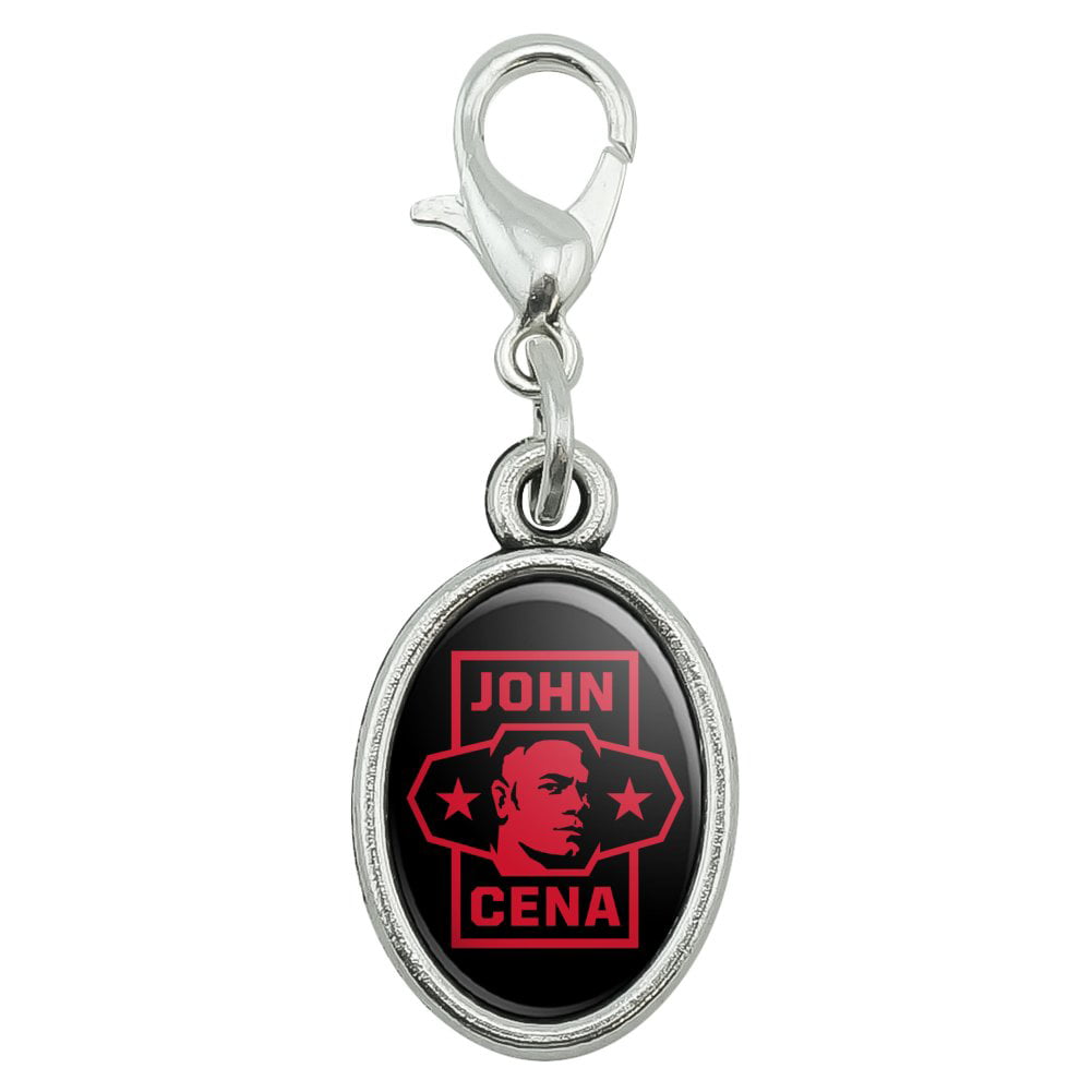 GRAPHICS & MORE WWE John Cena Approved Antiqued Bracelet Pendant Zipper Pull Oval Charm with Lobster Clasp 