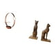 thumbnail image 5 of Elegante juego de estante metálico y sujetalibros con estatua de gato egipcio para una decoración con estilo en el hogar, el bar y la oficina, con un, 5 of 8
