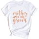 thumbnail image 1 of Camiseta de manga corta con cuello redondo y estampado gráfico para mujer: prenda informal con estampado de letras y tejido suave y transpirable, 1 of 2
