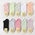 thumbnail image 3 of 10 Pairs Women Short Socks Solid Color Tab Socks Ankle Socks for Spring Summer, 3 of 10