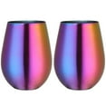 thumbnail image 1 of Copa de vino sin tallo de acero inoxidable, vaso de vino portátil para exteriores, juego de 2 tazas de metal, 1 of 5